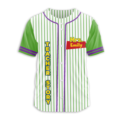 Personalized Name And Grade Teacher Story Beyond Teacher Baseball Jersey