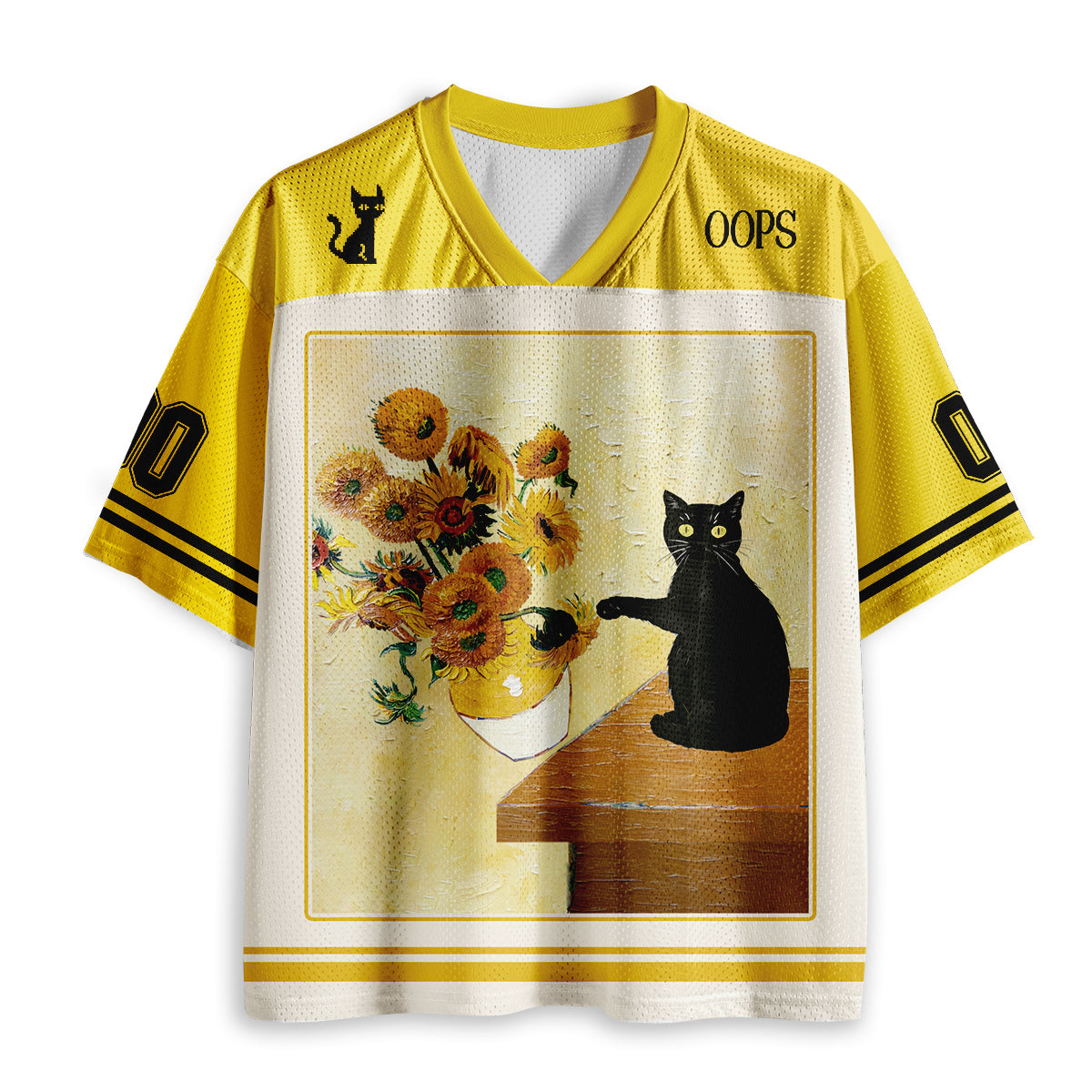Personalized Number Cat And Sunflower Teacher Mesh Jersey