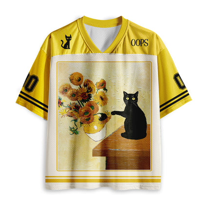 Personalized Number Cat And Sunflower Teacher Mesh Jersey