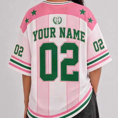 Personalized Grade Preppy Stripes Star First Day Teacher Mesh Jersey