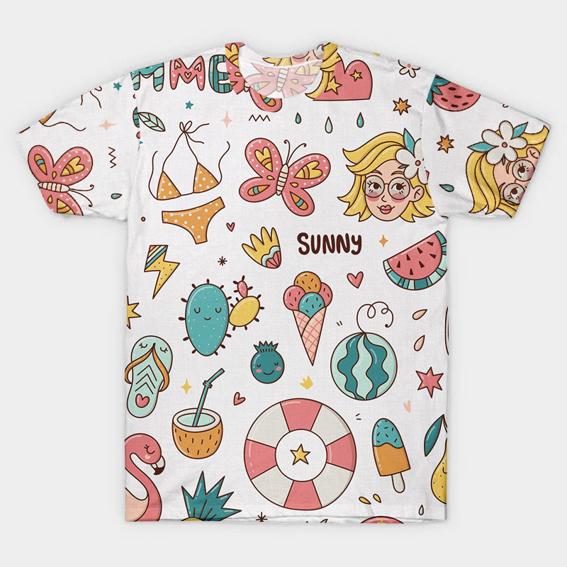 Hello Summer Hello Sunshine Teacher Printed Super Soft T-Shirt