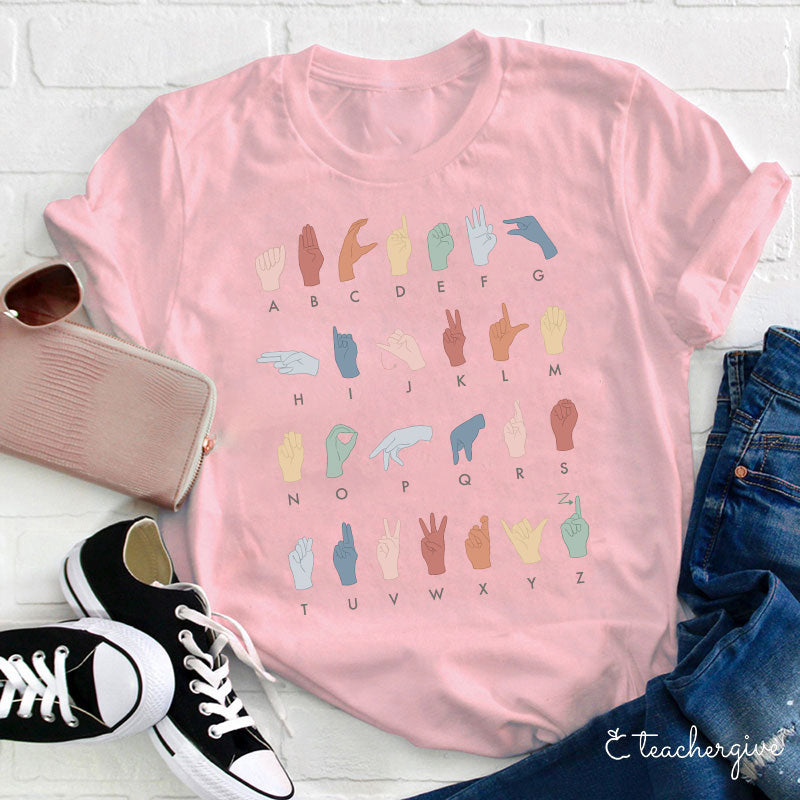 Sign Language Alphabet Teacher T-Shirt