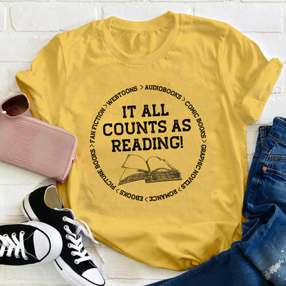 It All Counts As Reading Teacher T-Shirt