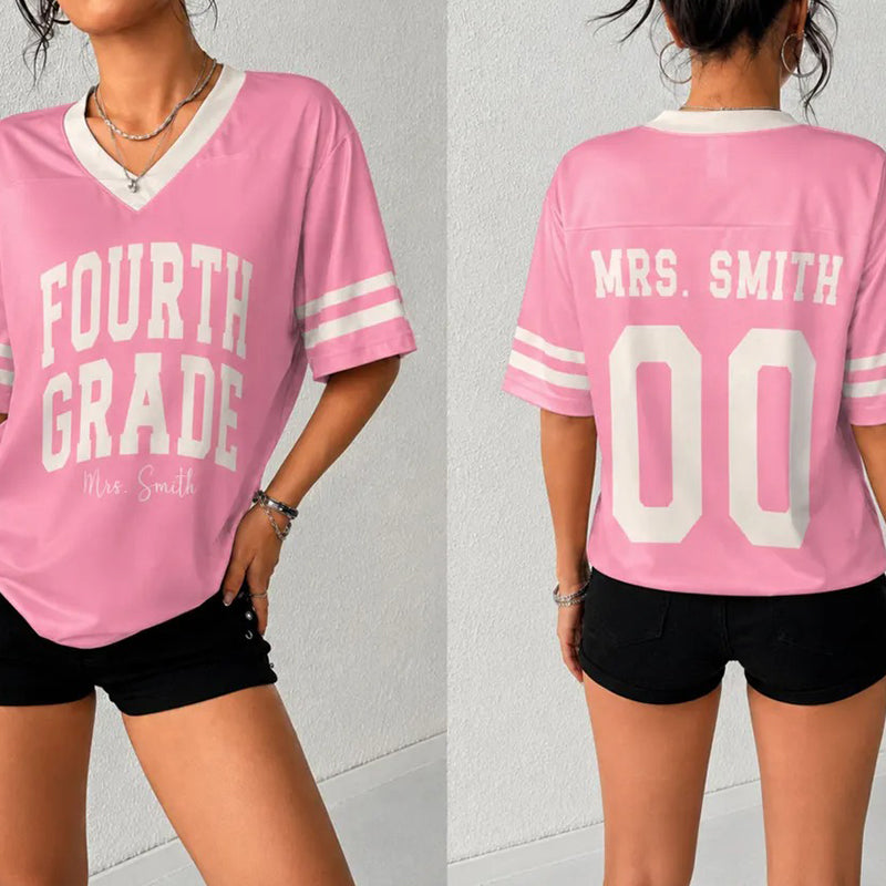 Personalized Grade And Name Teacher Mesh Jersey