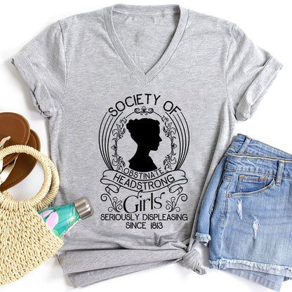 Society Of Obstinate Headstrong Girls Teacher Female V-Neck T-Shirt