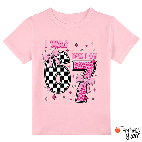 I Was Six Now I'm Seven Checkered Class T-Shirt