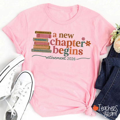 Personalized A New Chapter Begins Retirement Teacher T-Shirt
