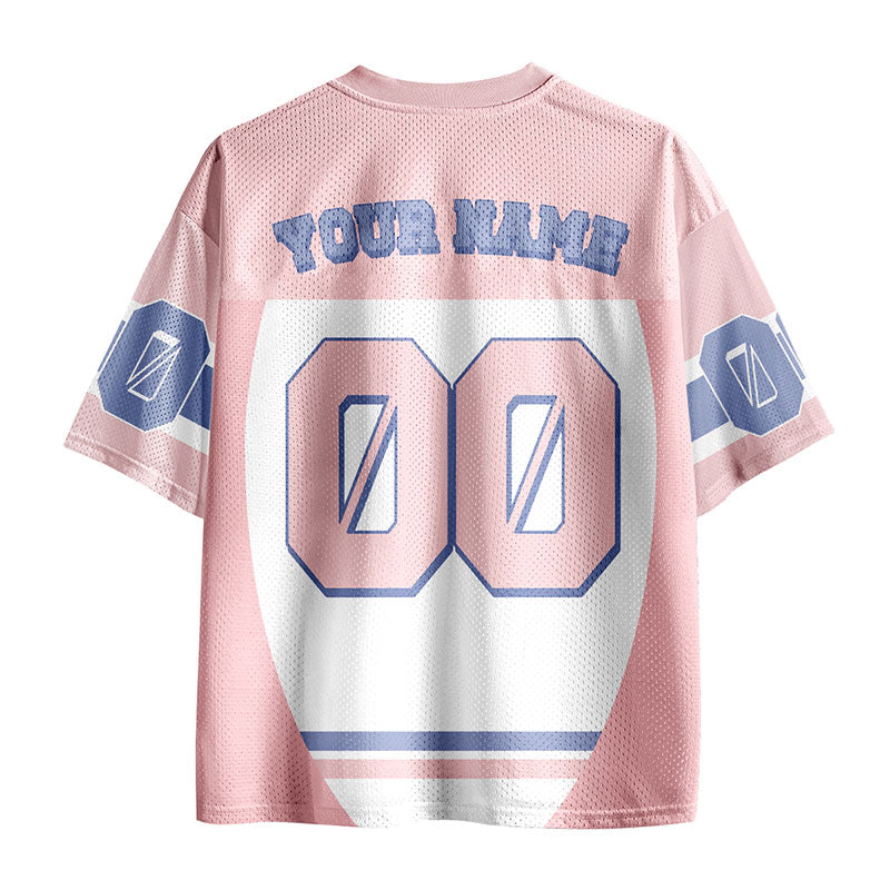Personalized School Spirit Star Pink Teacher Mesh Jersey