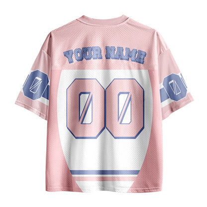 Personalized School Spirit Star Pink Teacher Mesh Jersey
