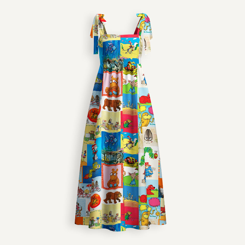 I Still Read Children's Books Teacher Tie Shoulder Dress