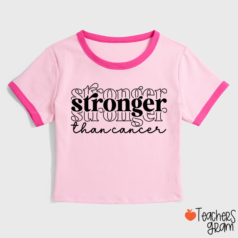 Stronger Than Cancer Teacher Ringer T-Shirt