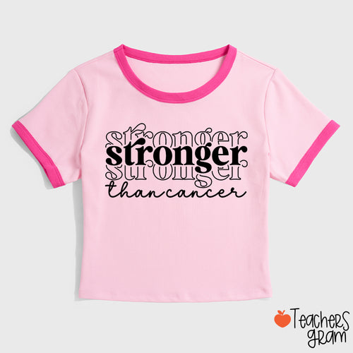 Stronger Than Cancer Teacher Ringer T-Shirt