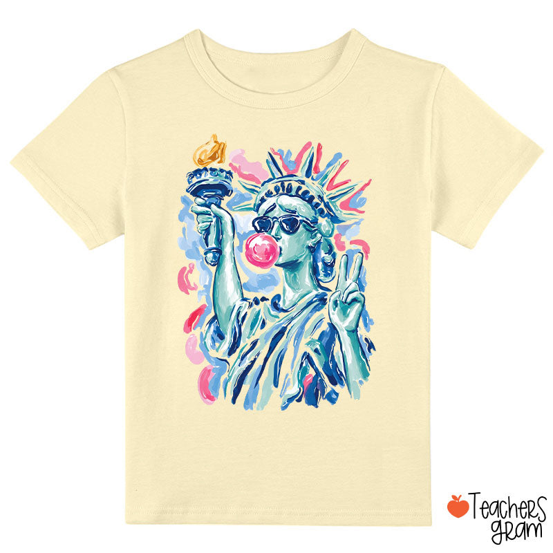 Preppy Statue Of Liberty Blowing Bubble Class T-Shirt