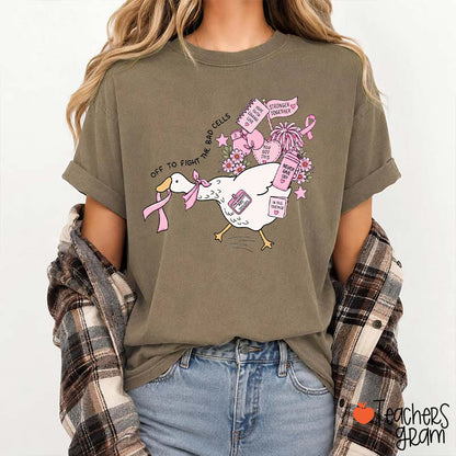 Silly Goose Pink Ribbon Inspirational Teacher T-Shirt