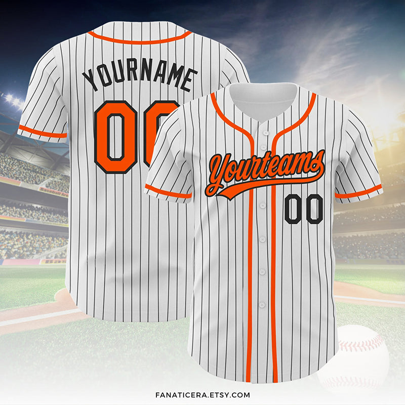 Personalized Team Name Number Pinstripe Baseball Jersey