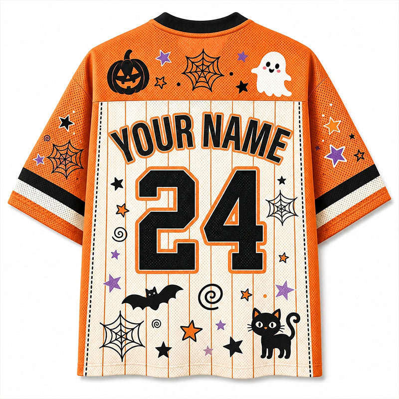 Personalized Grade And Name Halloween Boo Crew Teacher Mesh Jersey