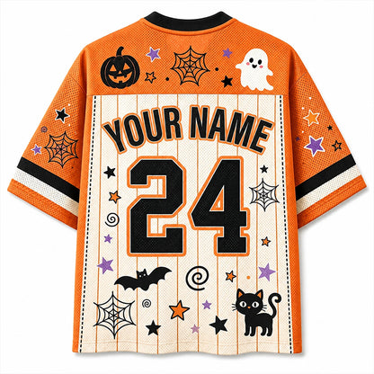 Personalized Grade And Name Halloween Boo Crew Teacher Mesh Jersey