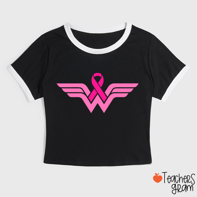 Strong Woman Cancer Fighter Teacher Ringer T-Shirt
