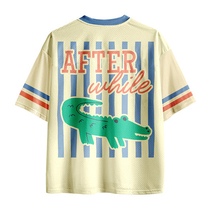 Striped Later Gator After While Crocodile Teacher Mesh Jersey
