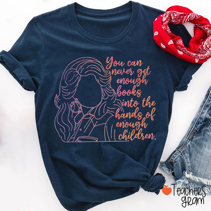 Dolly Book Quote Line Art Teacher T-Shirt