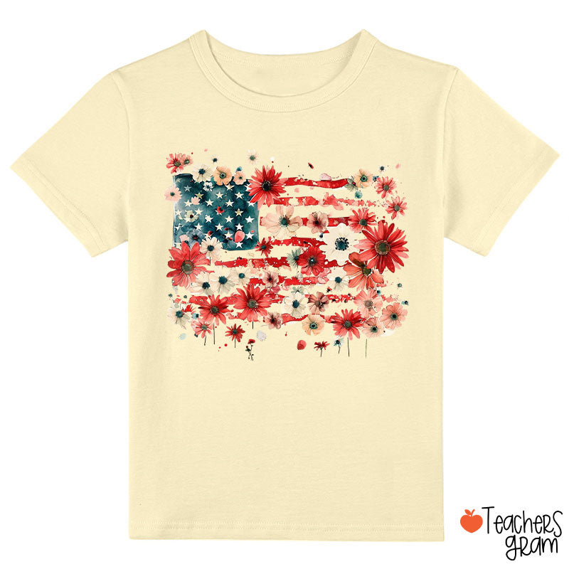 American Flag Floral Class T-Shirt