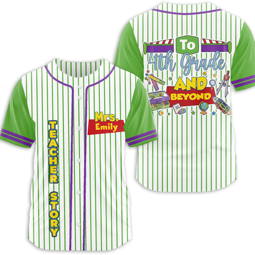 Personalized Name And Grade Teacher Story Beyond Teacher Baseball Jersey
