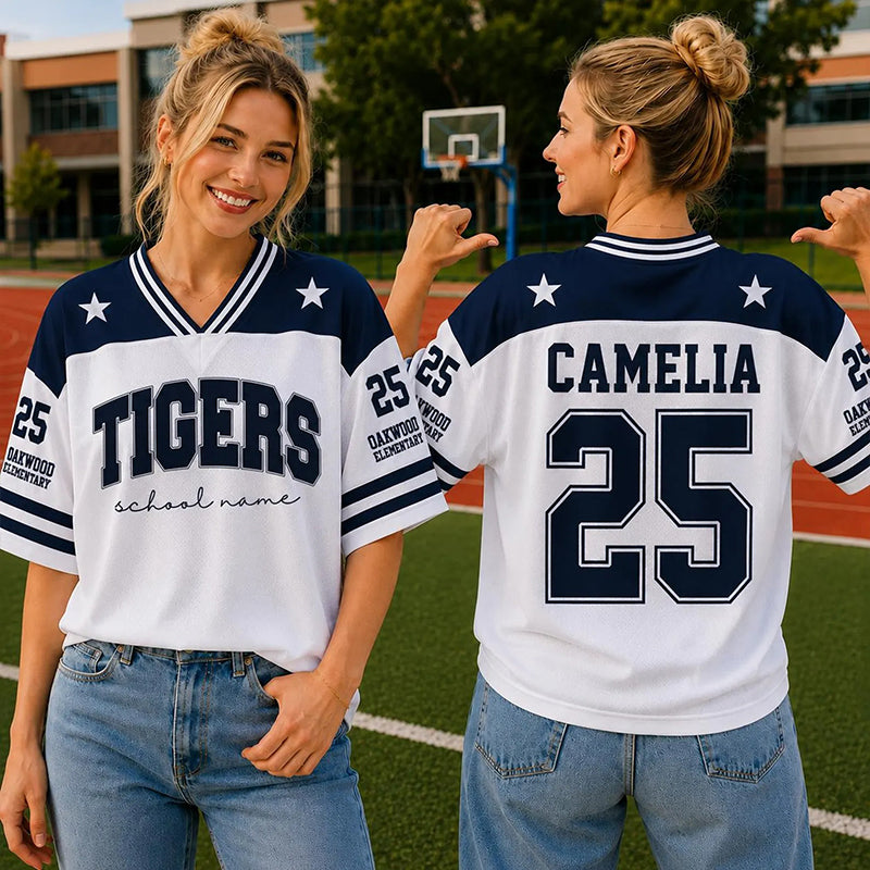 Personalized Mascot Name Number And School Name Teacher Mesh Jersey