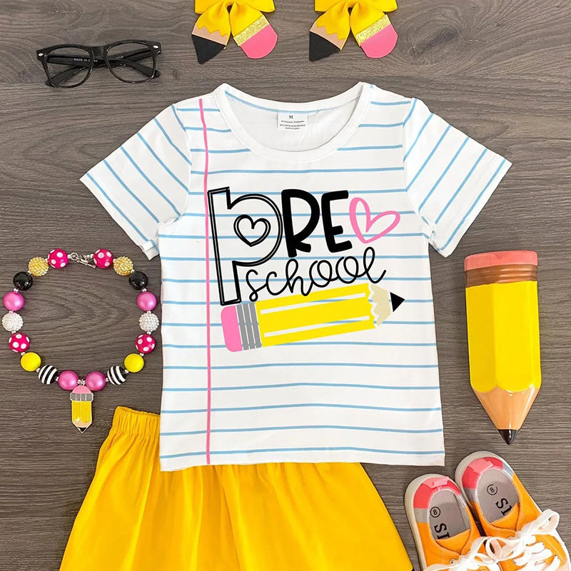 Personalized Notebook Striped Printed Class T-Shirt