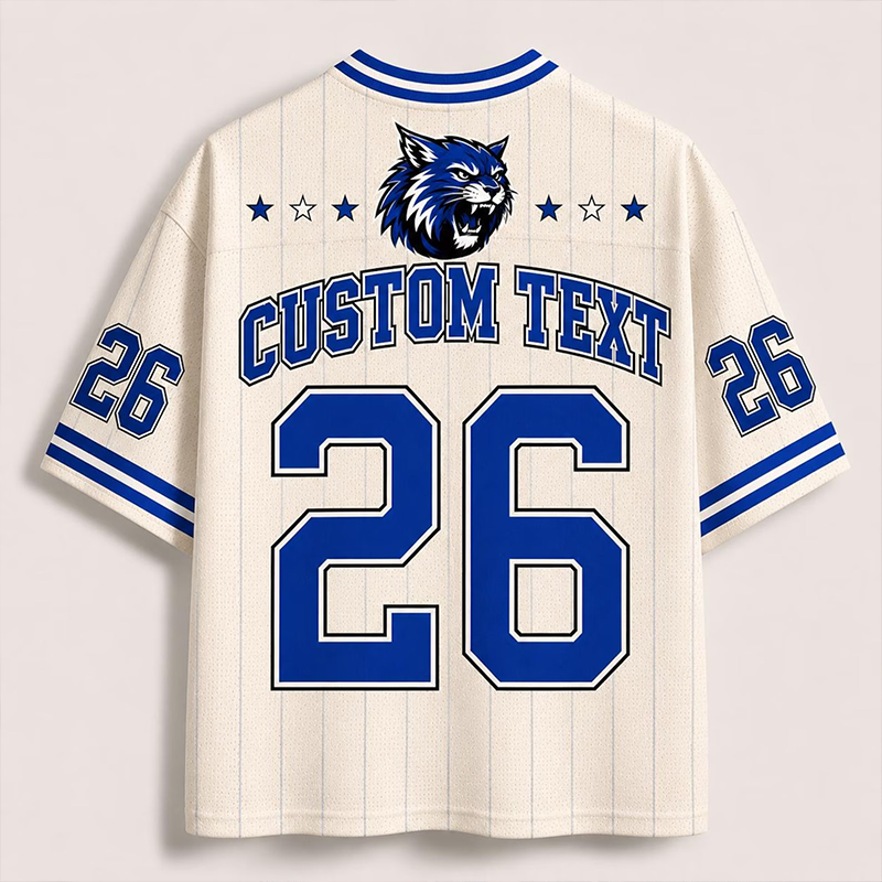 Personalized Mascot School Name And Number Striped Teacher Mesh Jersey