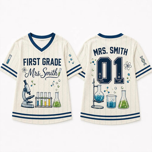 Personalized Grade And Name Science Teacher Mesh Jersey