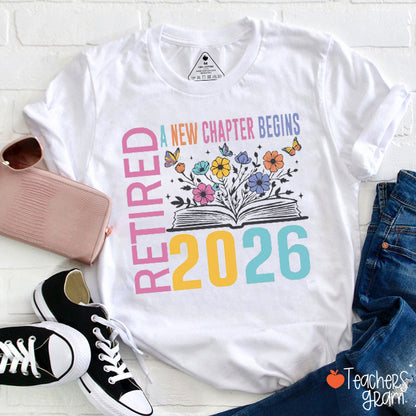 Personalized Retired A New Chapter Begins Teacher T-Shirt