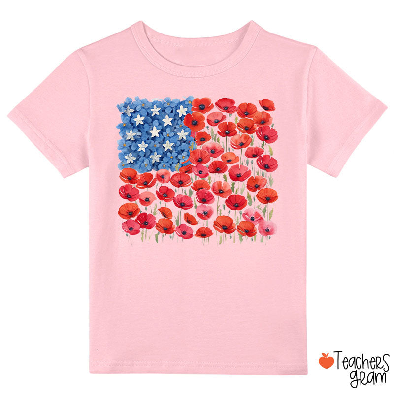 Floral USA Flag 250th Anniversary Class T-Shirt