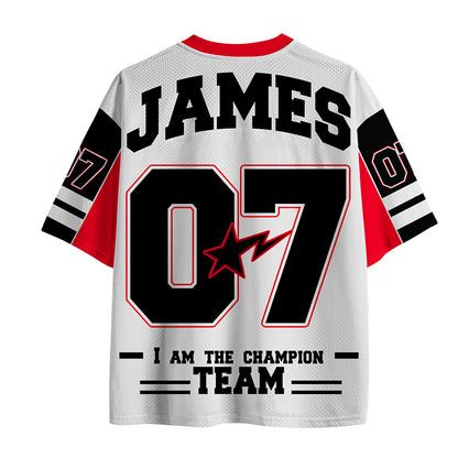 Personalized Name And Number Star Lightning Teacher Mesh Jersey