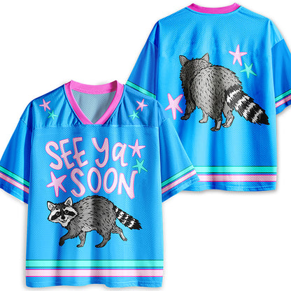 See Ya Soon Raccoon Teacher Mesh Jersey