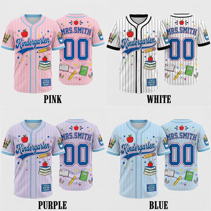 Personalized Grade Name And Number Teacher Baseball Jersey