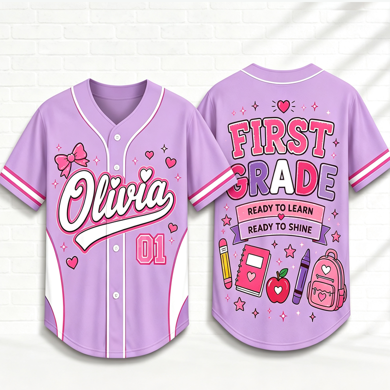 Personalized Grade And Name Baseball Jersey