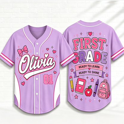 Personalized Grade And Name Baseball Jersey