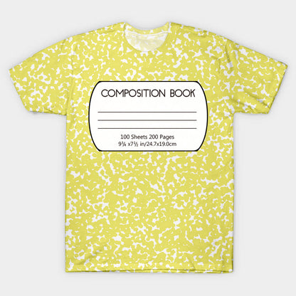 Yellow Composition Book Teacher Printed Super Soft T-Shirt
