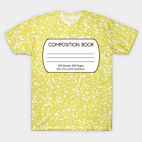 Yellow Composition Book Teacher Printed Super Soft T-Shirt