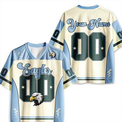 Personalized Mascot Light Blue Teacher Mesh Jersey
