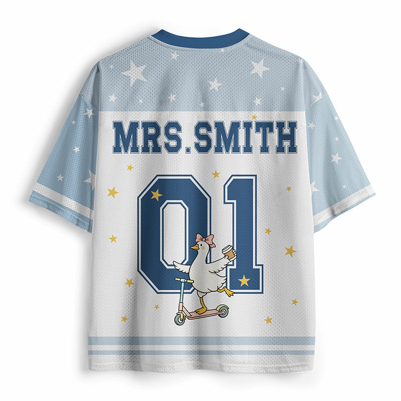Personalized Name And Grade Silly Goose Teacher Mesh Jersey
