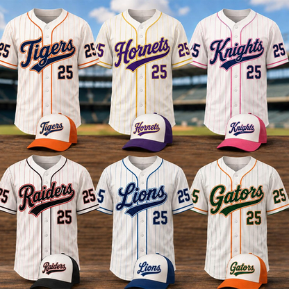 Personalized Mascot Number Print Baseball Jersey