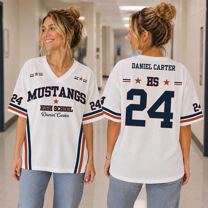 Personalized Grade Mascot School Name And Number Group Matching Teacher Mesh Jersey
