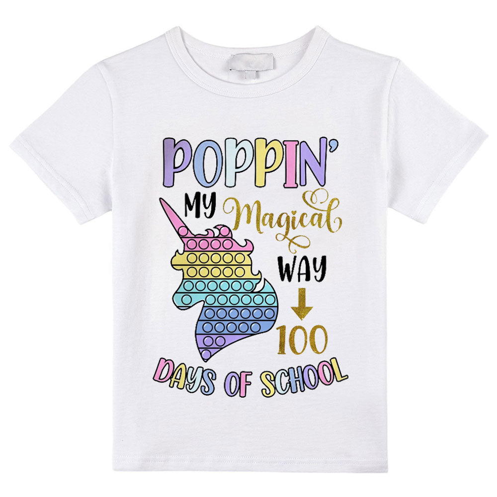 Poppin' My Magical Way 100 Days Of School Class T-Shirt
