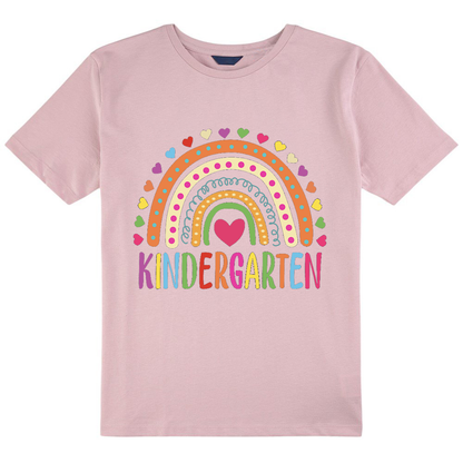 Personalized Grade Kindergarten Heart Polka-Dot Rainbow Class T-Shirt