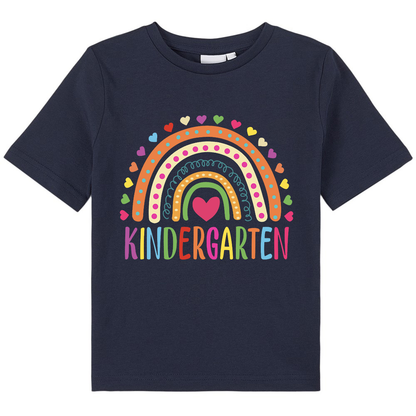 Personalized Grade Kindergarten Heart Polka-Dot Rainbow Class T-Shirt