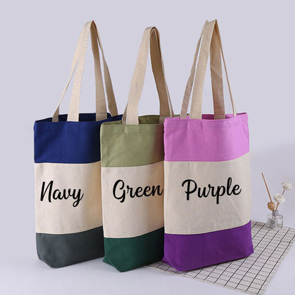 Personalized Name Books Pencil Apple Teacher Tote Bag
