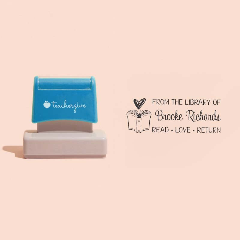 Personalized Name From The Library Of Read Love Return It Teacher Rectangle Stamp