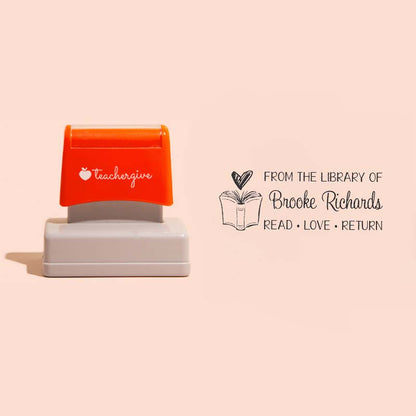 Personalized Name From The Library Of Read Love Return It Teacher Rectangle Stamp