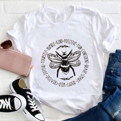 Bee Something Positive Mindset Teacher T-Shirt